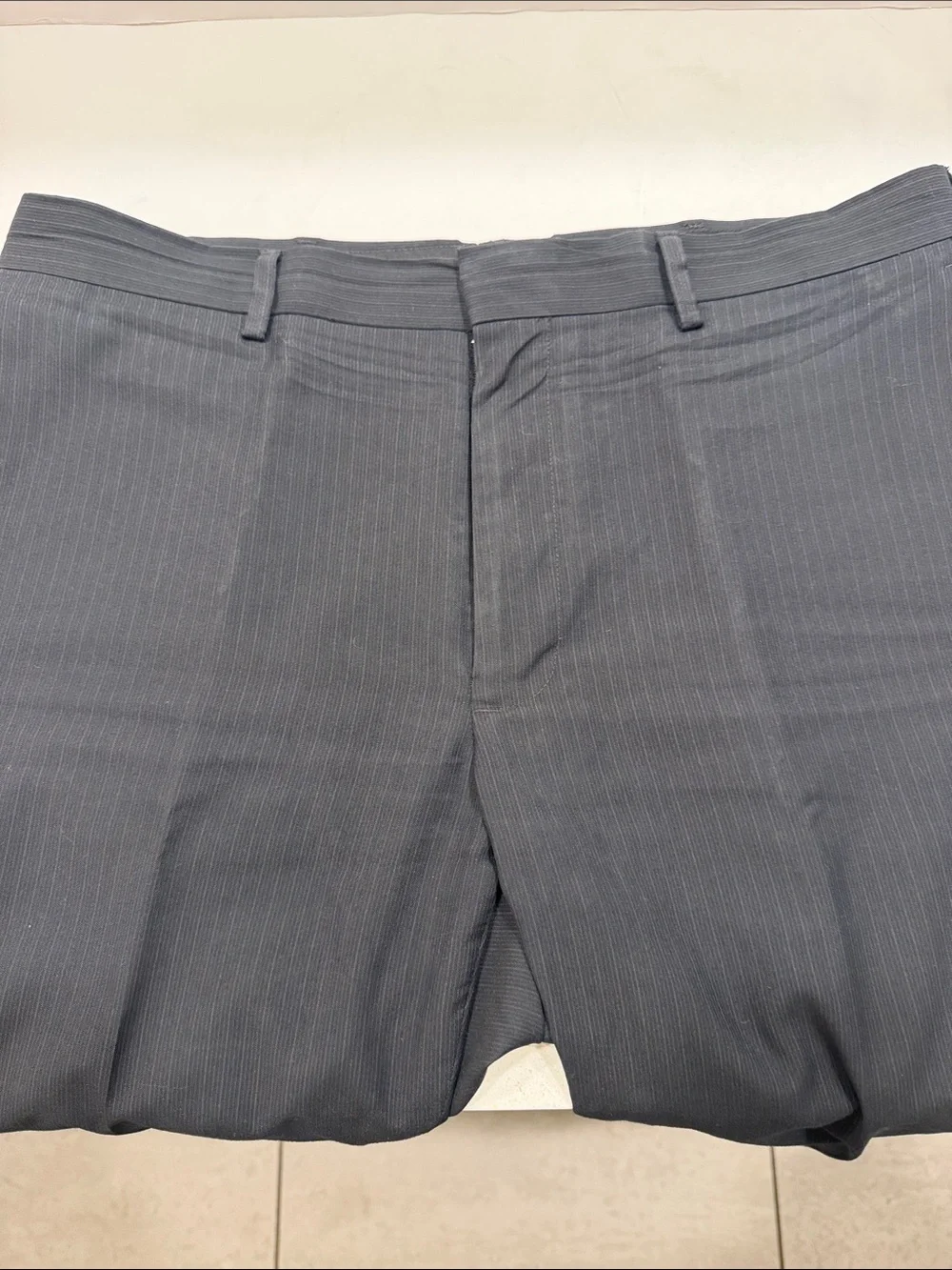 Perry Ellis Men's Dark Charcoal Pinstripe Dress Pants